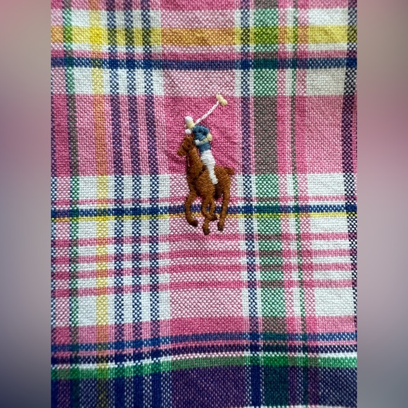 Ralph Lauren Polo Pink Plaid Long Sleeved Button Up Shirt Size Medium - Picture 3 of 11